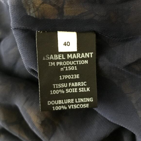 Isabel Marant Etoile yellow / blue silk abstract floral print hi-low tank top - Picture 10 of 10